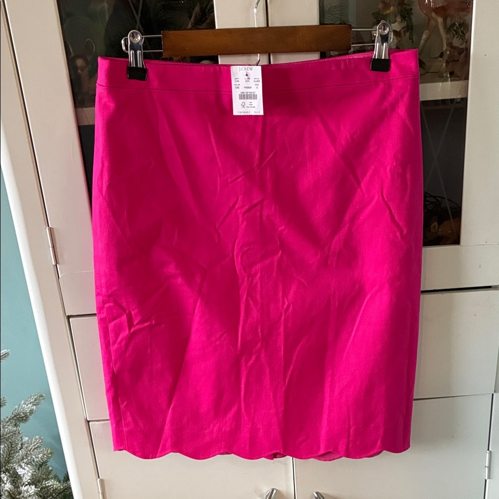 J. Crew sz 6 Vibrant Pink Women's Skirt Scalloped Hem NWT